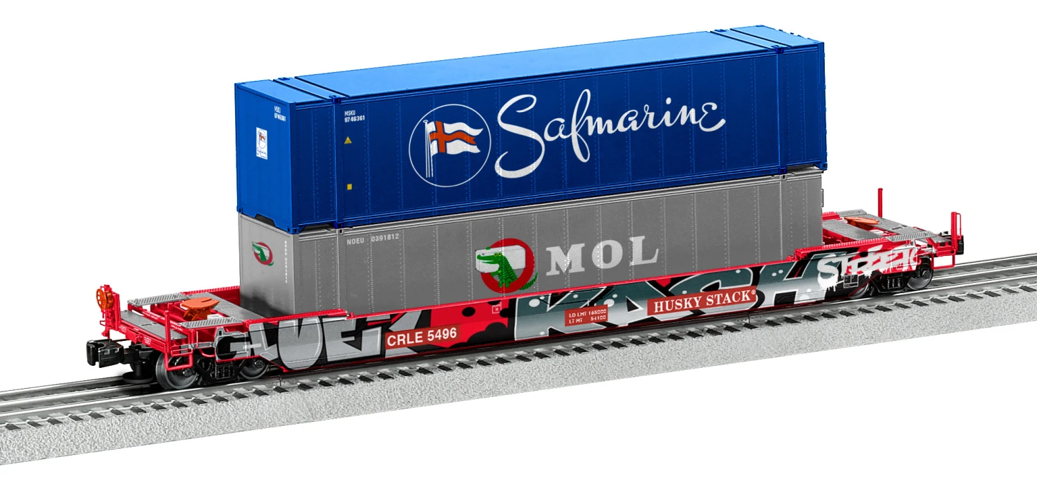 Lionel 2226582 O Scale Husky Stack Well Car With Graffiti Coe Rail CRLE 5496