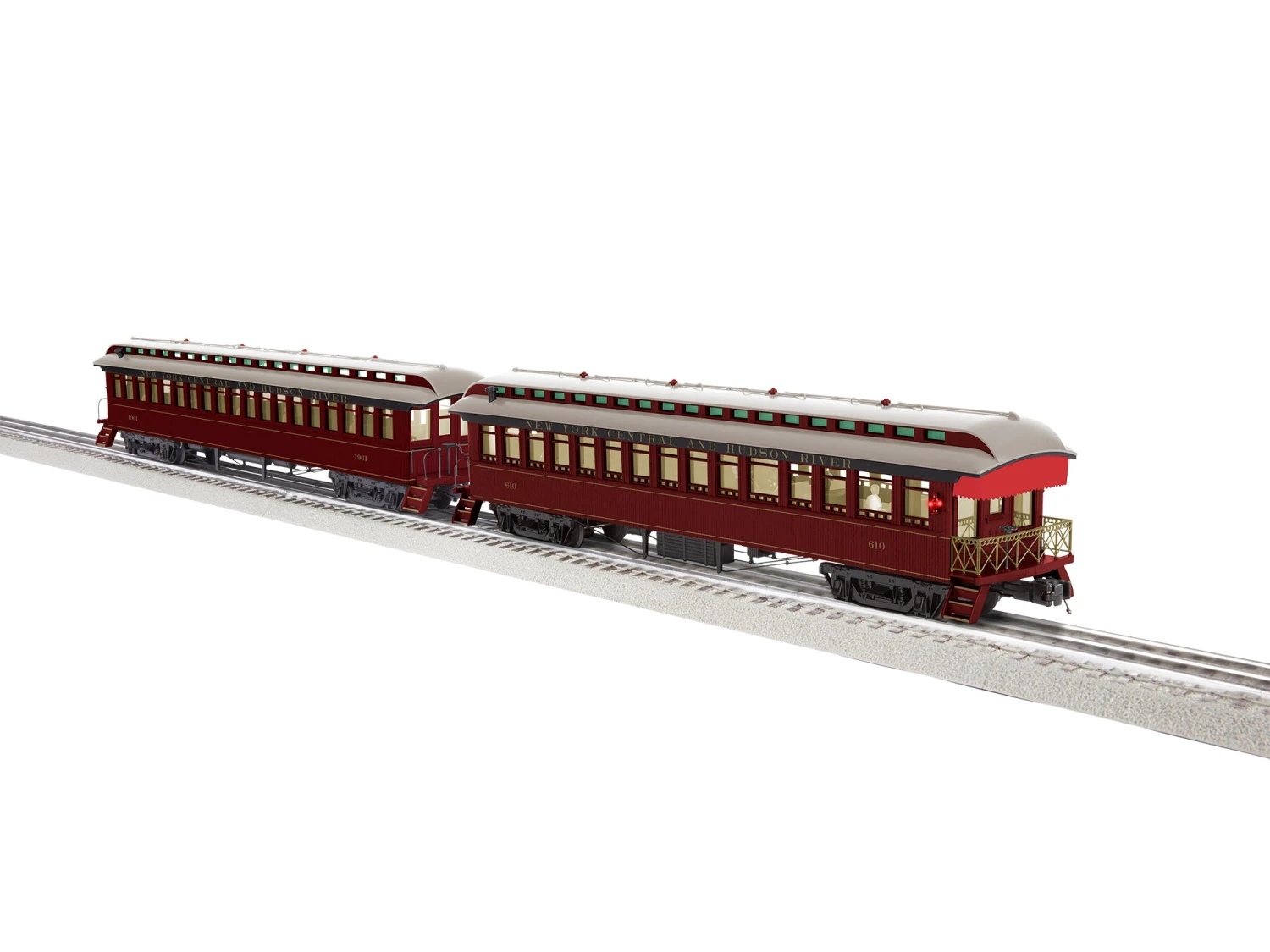 Lionel 2227450 O Scale Wood Coach And Observation Set New York Central NYC&HR 2 Pack