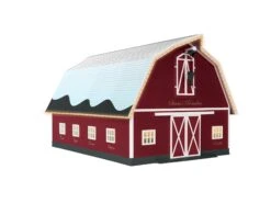 Lionel 2229120 O Gauge Christmas Barn With LED Lighted Interior And Exterior String Lights