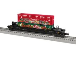 Lionel 2328350 O Gauge Christmas Graffiti Maxi Stack Well Car With Container Load