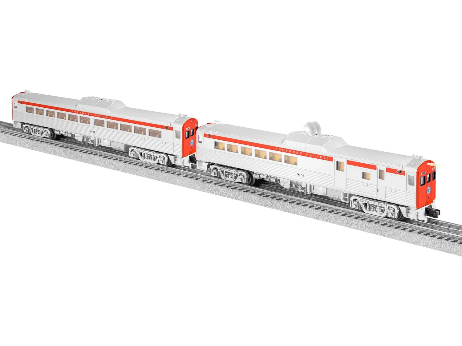 Lionel 2335100 O Gauge LionChief Plus 2.0 Budd RDC2 Combo Southern Pacific SP-9 SP-11