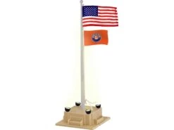 Lionel 6-84307 O Gauge Illuminated Flagpole With American And Lionel Flag (Plug-Expand-Play)